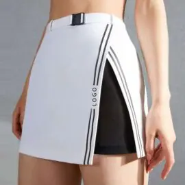 Custom Sexy Girls Tennis Dress Tummy Control Sports Wear Adjustable Waist Slimming White Girls’ Tennis Skirts For Women