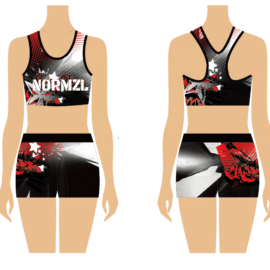 Cheap sublimation cheer sports bra and cheer dance training wear for sale