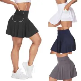 Golf Sports Skirts Shorts Women Tennis Skirt With Pocket Pleated Tennis Skirts Two Piece For Girls