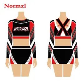 Normzl Low Moq Ritenga Te Kounga Teitei Kotiro Whero Me te Pango Crop Top Cheer Uniform