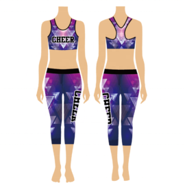 Free Design Your Own Logo Sublimated Cheerleading practice wear girls cheerleader costume