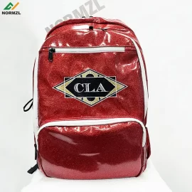 Normzl wholesale embroidery logo sports fashion women cheer backpack custom cheerleading glitter backpack