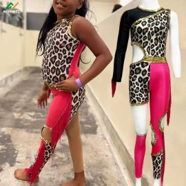 Normzl – uniforme de majorette rose par sublimation, tenues à franges à paillettes personnalisées, uniformes de danse de majorette pour enfants