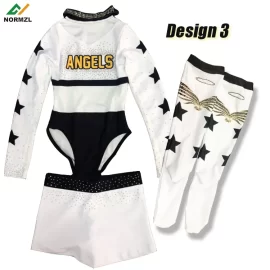 Großhandel Cheerleader-Uniform, Sublimation, hohe Knie-Sportsocken, individuelle Strass-Tanz-Jubelsocken, Cheerleading-Socken