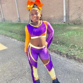 Normzl purple yellow dance costume majorette uniforms with fringe plus size kids sequin majorette dancewear