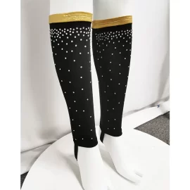 Normzl cheerleader rhinestone dance cheer socks wholesale custom sublimation cheerleading uniform high knee sport socks