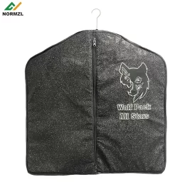 Normzl cheer uniform glitter fabric rhinestone garment bag wholesale costume bag custom logo garment zipper bag