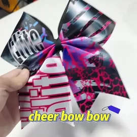 Wholesale custom shiny cheerleading bow strip transfer rhinestone cheer bow