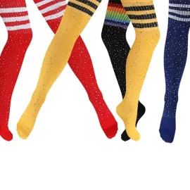 Course à pied classique en jacquard brodé 100% Chaussettes de pom-pom girl en strass de Yoga de sport de taille libre de Football de Polyester pour la performance