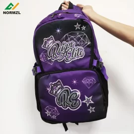 Normzl custom design embroidery logo glitter girls cheerleader cheer cheerleading bag backpack