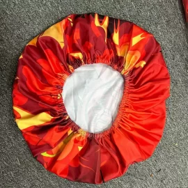 Bonnet personnalisé de créateur d'accessoires de cheerleading avec logo et bonnet en satin de soie, bonnets majorette à double couche, vente en gros