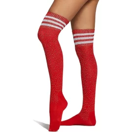 100% Chaussettes de pom-pom girl en coton, design personnalisé oem, solides pour femmes, lettres de Football, sports d'équipe, unisexe, tricot épais, fitness, pom-pom girl