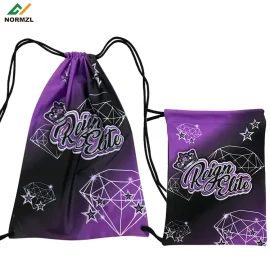 Bolsas de regalo con cordón para baile de gimnasia personalizadas Normzl, venta al por mayor, bolsa con cordón de algodón y poliéster para porristas