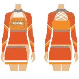 orangefarbene Cheerleader-Uniformen